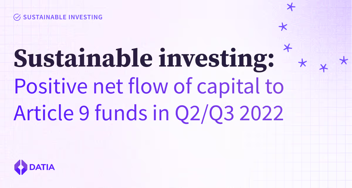 Article 9 funds: the only ones with a positive net flow of capital in Q2 and Q3 2022 illustration