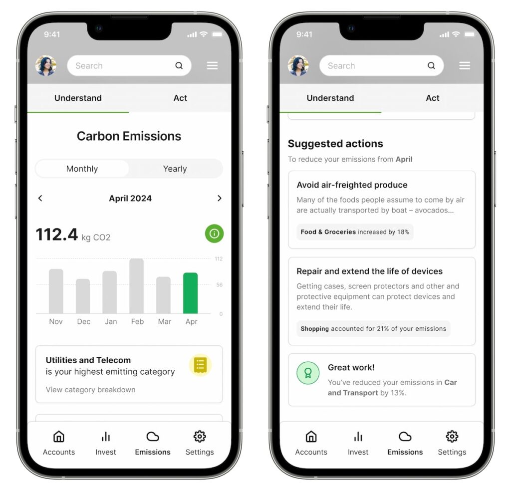 Sustainability recommendations to reduce carbon emissions