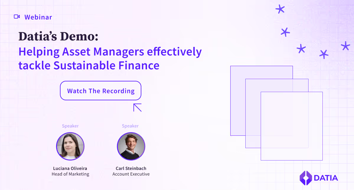 Connect Earth’s Demo: Helping Asset Managers get started with SFDR’s Article 8